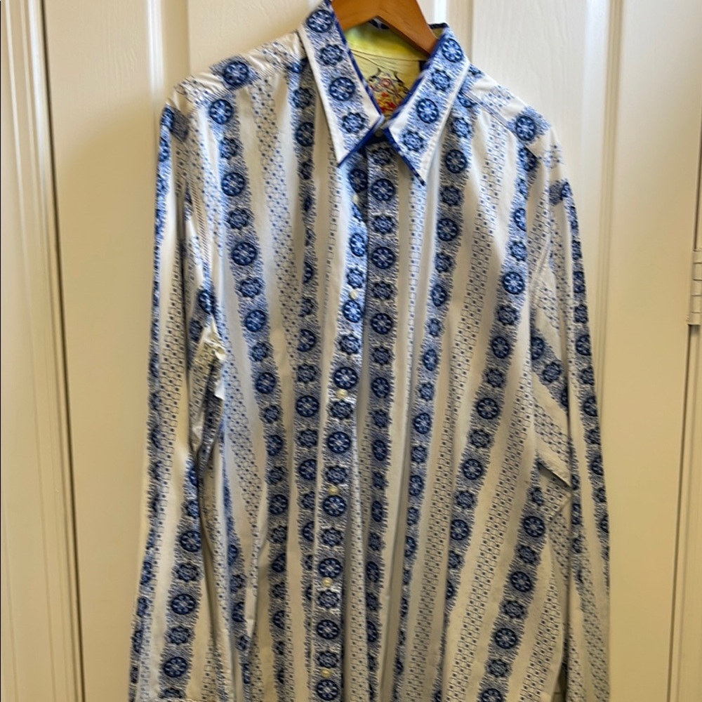 Men's Blue Patterned Shirt